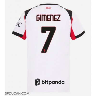 Zenski Nogometni Dres AC Milan Santiago Gimenez #7 Gostujuci 2025-26 Kratak Rukav Zenski Nogometni Dres AC Milan Santiago Gimenez #7 Gostujuci 2025-26 Kratak Rukav